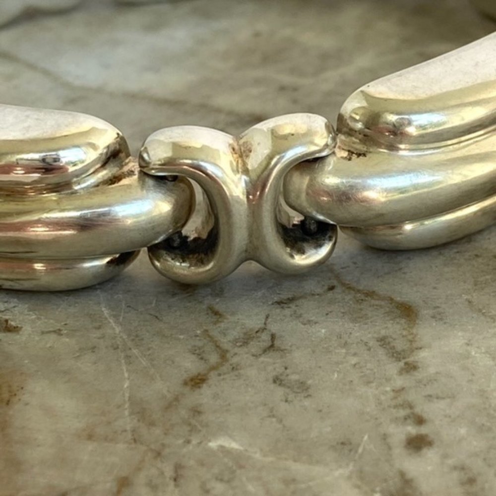 VTG Sterling Silver 925 Signed Bayanihan Modernist Panel Link Bracelet 7.25" 34g - Picture 11 of 16